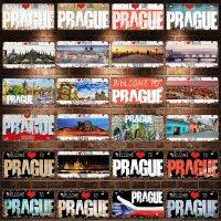 Prague Travel City Car Lisence Vintage Poster Souvenir Metal Sign Retro Plaque For Wall Shop Bar Home Decor 30X15CM DC-0958A