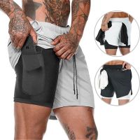 ∋▥❈ tqw198 Men Sports Shorts 2 In 1 Double-deck Quick Dry Gym Shorts Running Fitness Jogging Camo Plus Size Workout Sport Short Pants