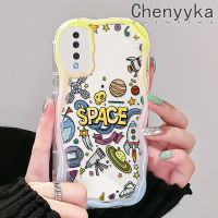 Chenyyka เคสปลอกสำหรับ Samsung กาแลคซี A30s A50s A50 M40s A52 A52s 5G เคสลายการ์ตูนน่ารักดาวเคราะห์คอสมิคสีสันสดใสลายเนื้อครีมเวฟขอบเคสโทรศัพท์โปร่งใสป้องกันกล้องเคสซิลิโคนอ่อนชัดเจนกันกระแทก