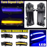 LED Dynamic Turn Signal Blue/Yellow Bicolor Light Flowing Water Blinker Flashing Indicator For FORD MONDEO MK5 2014-2019 MK V 5