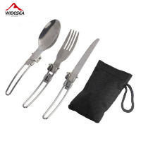 3 pcs 1 ส้อมและช้อน Flatware แบบพกพา Outdoor Camping Travel Picnic Dining สแตนเลสสตีลชุดช้อนส้อมครัว Mini Pocket Tableware