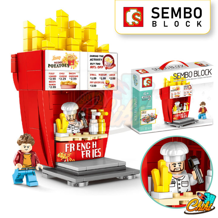 ตัวต่อเลโก้-sembo-block-ร้านค้าสตรีทฟู้ด-street-food-sd601055-sd601058