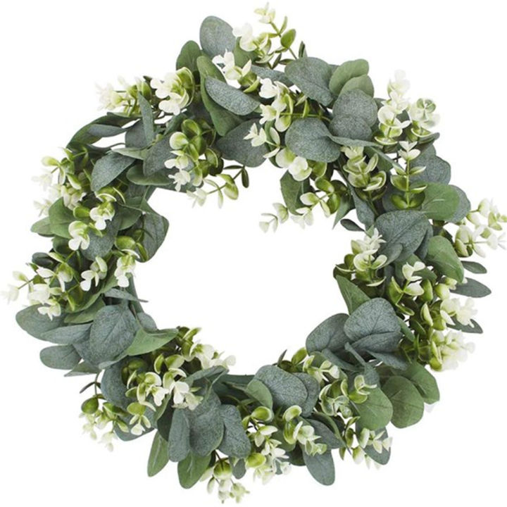 hanging-ornament-home-plastic-party-door-garland-eucalyptus-wreath