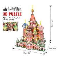 Basils Cathedral (LED) 3D Puzzle CubicFun #L519h จำนวน 224 ชิ้น ตัวต่อ3มิติ จิ๊กซอว์ 3มิติ มหาวิหารเซนต์เบซิล รัสเซีย มีเก็บเงินปลายทาง (COD) - Toys Store