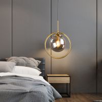 ETXModern Glass Ball Lampshade Led Chandelier Bedside Pendant Lighting Dining Room Hanging Lamp Restaurant Decor Suspension Lustre