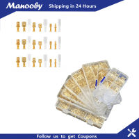 Manooby 120/900ชิ้นกระสุนทองเหลืองขั้วเชื่อมต่อตัวผู้และตัวเมียมีผ้าคลุมสายไฟฟ้ารถ