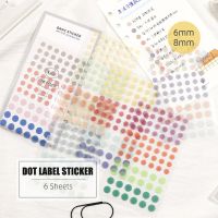 MyPretties Round Label Stickers Basic Color Dots Planner Stickers Schedule Mark Agenda Stationery Stickers N.1344 Stickers Labels