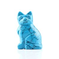 [LWF HOT]✐Thaya 2.0นิ้ว Tiger Eye หินธรรมชาติแกะสลัก Cat Figurine Fengshui หัตถกรรมตกแต่งบ้านคริสตัล Reiki Mini เครื่องประดับ