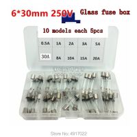 50pcs Fast Quick Blow Glass Tube Fuse 5pcs x 10 value Assortment Kit 6 x 30 mm 0.5A 1A 2A 3A 5A 8A 10A 15A 20A 30A /250V Hot New Electrical Circuitry