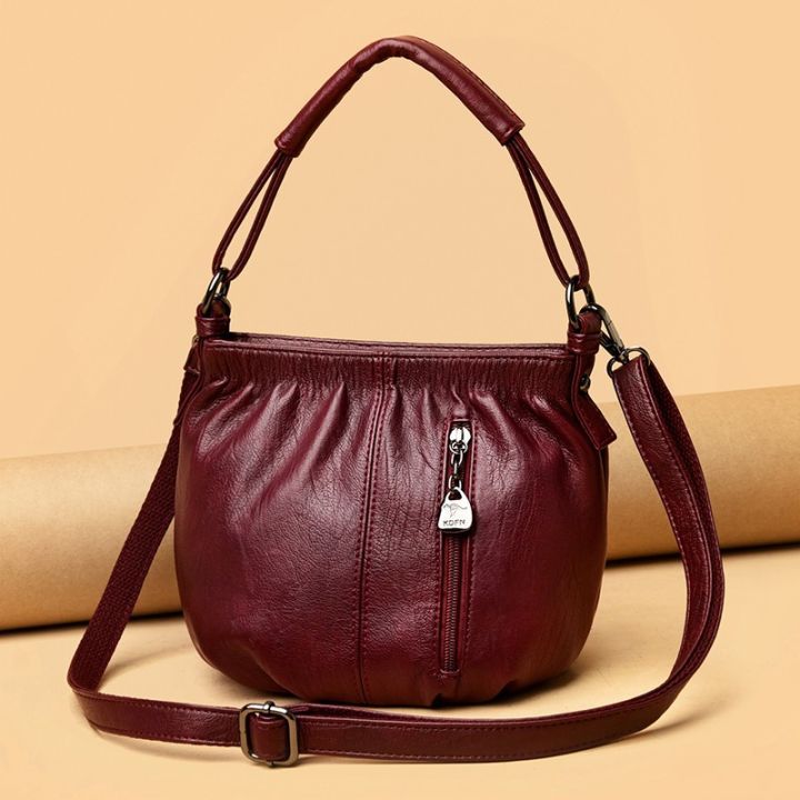 กระเป๋าผู้หญิงกระเป๋าถือ-2023-กระเป๋าผู้หญิงรุ่นใหม่เรียบง่ายในเมือง-pu-แฟชั่นย้อนยุคกระเป๋าสะพายข้างขายส่ง