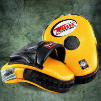 Twins  Special focus mitts PML-10 Yellow for Training Muay Thai MMA K1 เป้ามือทวินส์ สเปเชี่ยล แบบโค้ง สีเหลือง หนังแท้ สำหรับเทรนเนอร์ ในการฝึกซ้อมนักมวย