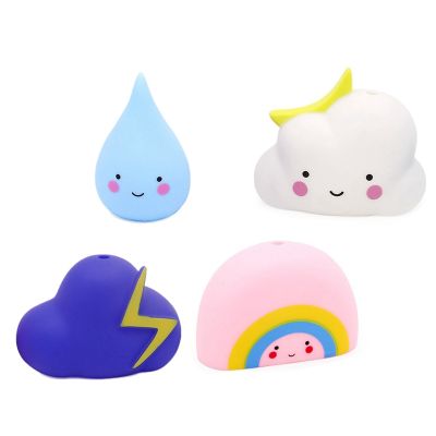 Cute Baby Bath Water Toy Early Education Cute Raindrop Rainbow Weather Toy Clouds Shower Floating Toy Bathroom Water Toy