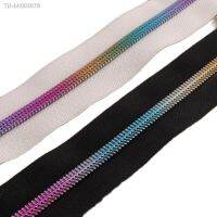 ❄ 5 M Rainbow Nylon Coil Zippers 6mm Black/White Nylon colorful purse zippers nylon dress zipper bag Coil Zippers- 5