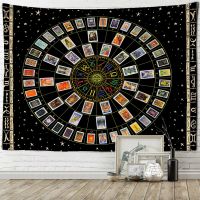 Mandala Tarot Tapestry Zodiac Star Plate Sun and Moon Wall Hanging Hippie Tapiz Aesthetics Artist Home Decor