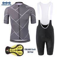 KEMALOCE Breathable Men Cycling Jerseys Clothing Set Spring Summer Bike Wear Suit Bicycle Jersey Uniforms