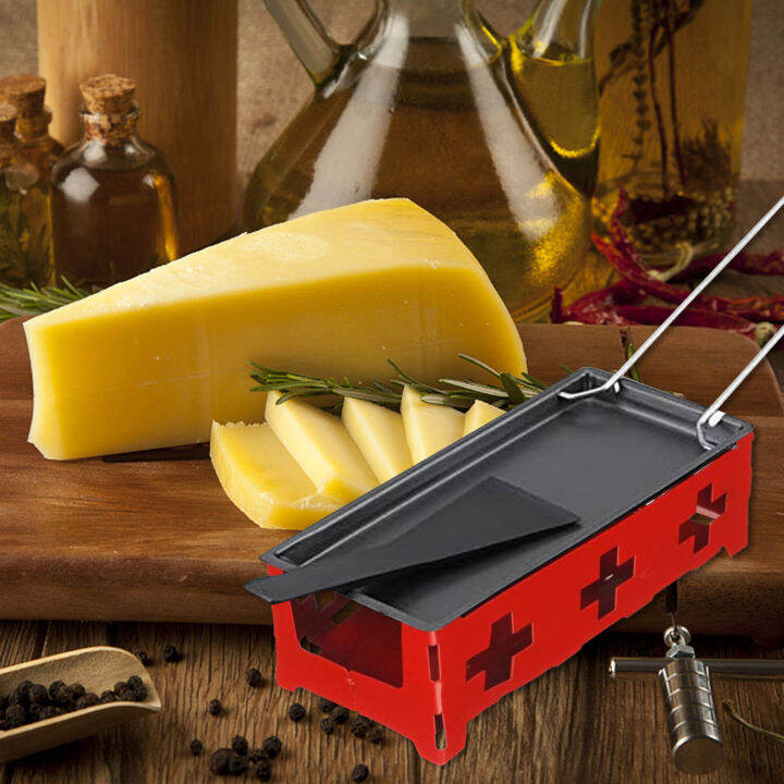 มินิแบบพกพาไม่ติดโลหะชีส-raclette-เตาอบย่างแผ่น-rotaster-ถาดอบเตาชุดบ้านครัวเนยชีสอบ