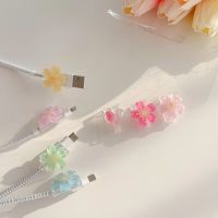 Flowers Charger Protector Cable Bite For Iphone 13 Type-C Cable Android Data Line Cover Organizer Cable Protector Cute Universal