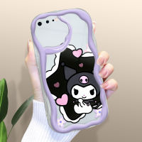 Kingsons เคสสำหรับ iPhone 6 Plus 6S Plus 7 Plus 8 Plus,เคสลายการ์ตูน Kuromi เคสโทรศัพท์น้ำมันครีมพื้นขอบคลื่นเคสซิลิโคนนิ่มเคสป้องกัน