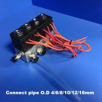 4pcs manifold valve connect pipe O.D 4mm 6mm 8mm 10mm 12mm Aluminium solenoid valve 3V1-06 AC DC 3 way direct acting valve Valves