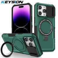 KEYSION กล่องใส่แหวนสำหรับ Mag-Safe,สำหรับ iPhone 13 Pro Max ฝาครอบโทรศัพท์ป้องกันกล้องเลื่อนสำหรับ iPhone 13 12 11 Pro Max