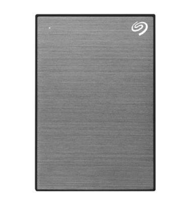 4 TB PORTABLE HDD (ฮาร์ดดิสก์พกพา) SEAGATE ONE TOUCH WITH PASSWORD (SPACE GREY) (STKZ4000404)