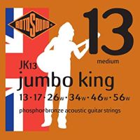 สายกีตาร์โปร่ง Rotosound Jumbo King Acoustic Guitar Strings No.9-13 ผลิตในประเทศอังกฤษ เป็นอีกยี่ห้อนึง ที่มีความนิยมในฝรั่งยุโรป