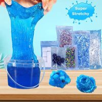 70-180ml Crystal Slime For Kids Girls Blueberry Blue Jelly Cube Glimmer Antistress Charms For Slime Kit Children Stress Relief