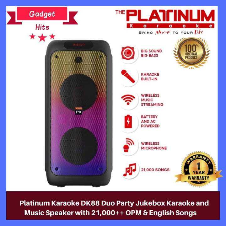 Platinum Karaoke DK88 Duo Party Jukebox Karaoke And Music Speaker With ...