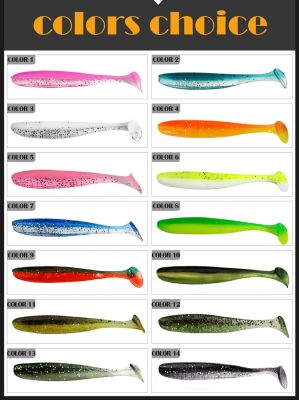 *1-2 วัน (ส่งไวมากแม่)*10 ชิ้น Fishing Soft Lures*เหยื่อตกปลาพลาสติกอ่อน*T-หางด้วงหนอนเหยื่อปลา* 14 สี 3 ขนาดให้เลือก【Super Thailand】