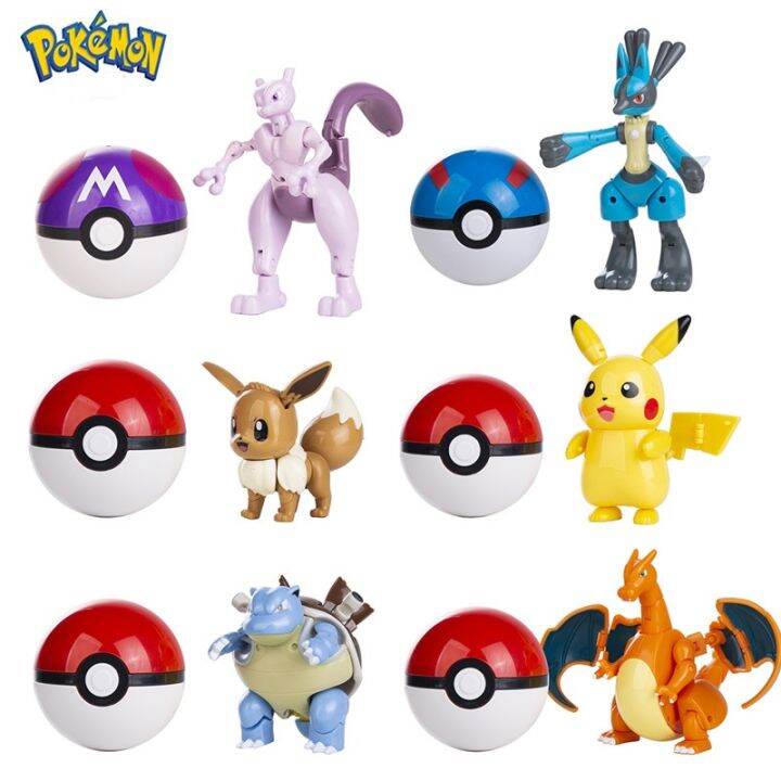 12 Styles Pokemon Figures Toys Variant Ball Model Pikachu Lucario ...