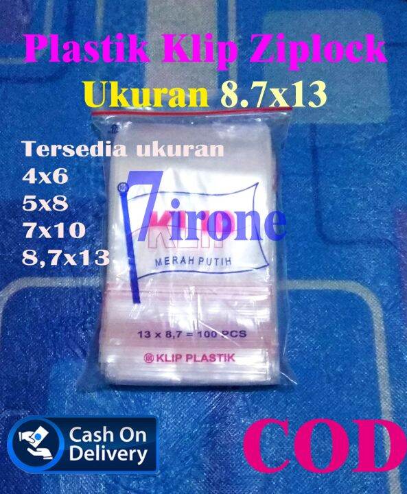 Plastik Klip Ziplock 8 7x13 Isi 100 Lembar Plastik Obat Plastic Clip