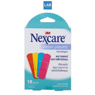 3M Nexcare Neon Plastic - พลาสเตอร์ พลาสติกนีออน  กล่อง 18ชิ้น