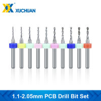 10ชิ้น1.1-2.05มม PCB Gerudi ชุดบิต3.175มมก้านกระดาษ Litar Bercetak Mikro Gerudi Bit Karbida Penggerudian ชุดบิต