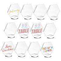 103050PCS Hexagon Acrylic Blank With Stand,DIY Clear Hexagon Place Cards, Acrylic Table Numbers Sign For Wedding Table Decor