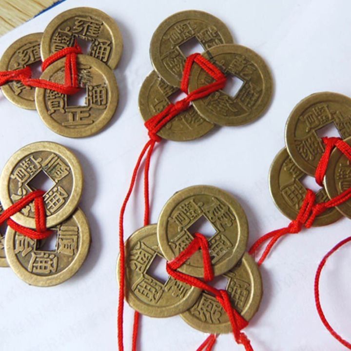 ตั๋วร้อน3ชิ้นเหรียญพวงจีนเฟิงฮวงจุ้ยเพื่อความมั่งคั่งและความสำเร็จโชคดีจักรพรรดิราชวงศ์ชิงขายดีเงิน