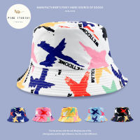 PING STUDIOS bucket hats ใหม่ Graffiti ชาวประมงหมวกผู้หญิงพิมพ์มัดย้อมหม้อหมวกกันแดด