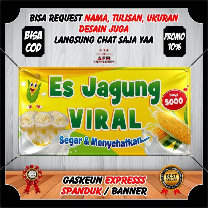 Spanduk Banner Backdrop Es Jagung Viral / Banner Jualan Es Jagung Es