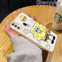 Chenyyyka Cai สำหรับ Samsung กาแลคซี M21 M30s เคสการ์ตูนน่ารักลายสพันชบ็อบสแควร์แพนท์ใหม่กรอบสี่เหลี่ยมจัตุรัสชุบซิลิก้าเจลนิ่มกันกระแทกฝาครอบป้องกันเคสมือถือ