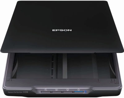 Epson Perfection V39 Color Photo &amp; Document Scanner with Scan-To-Cloud &amp; 4800 Optical Resolution, Black New