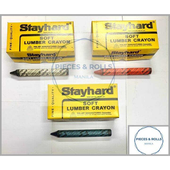 Soft Lumber Crayons [Stayhard] [Black] [Red] [Blue] [sold by 1 box 12