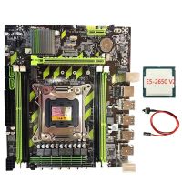 X79 Computer Motherboard M.2 Interface Set LGA2011 with E5 2650 V2 CPU+Switch Cable Support RECC DDR3 RAM