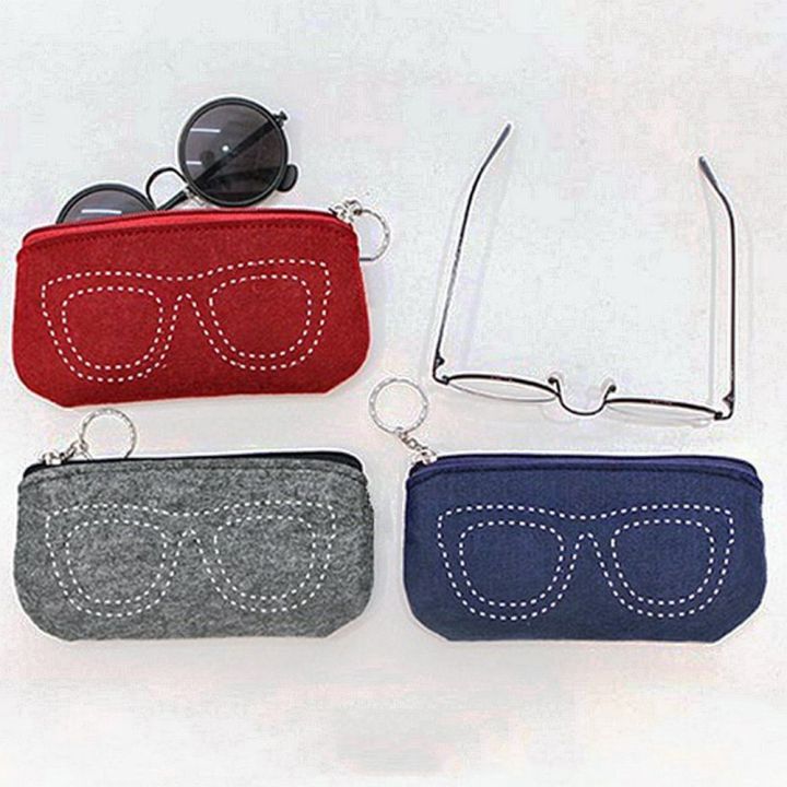 lygjzc-นุ่มดี-แว่นอ่านหนังสือ-หญิง-ชาย-กระเป๋าใส่แว่นกันแดด-เคสป้องกันแว่นตา-กระเป๋าซิป-แว่นตาสักหลาด