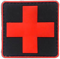 PVC เวลโคร แพทช์ทหาร แพทย์ต่อสู้ MEDIC EMT Cross Velcro Military Patch แพทช์ทหาร ตีนตุ๊กแก