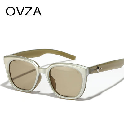 OVZA 2023แว่นตากันแดดสไตล์ Y2K ใหม่แว่นกันแดดผู้ชายสี่เหลี่ยม UV400ผู้หญิง S8007สีมุกกรอบไล่สี