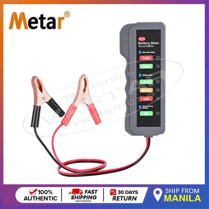 Metar 12V Car Battery & Alternator Tester Test Battery Condition