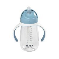 ขวดหัดดื่ม BEABA Straw Cup Tritan with Handles 300ml - Windy Blue