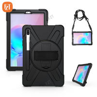 FZT Casing Tablet สำหรับซัมซุงกาแล็กซีแท็บ S6 10.5 "(2019) / SM-T860 T865 TPU แบบนิ่ม + เคสซิลิโคนกันกระแทก PC ขาตั้งในตัวพร้อม Tali Bahu และสายรัดข้อมือ