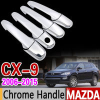 สำหรับมาสด้า CX-9 2006-2015โครเมี่ยมจับปกตัดชุด CX9 CX 9 2007 2008 2010 2011 2013อุปกรณ์เสริมในรถยนต์สติกเกอร์รถจัดแต่งทรงผม