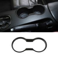 for Ford Mustang 2015 2016 2017 2018 2019 2020 Car Interior Cup Holder Cover Decoration Accessories ABS Red/Carbon Fiber Styling