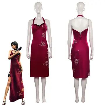 Resident Evil 4 Ada Wong Cosplay Costume Cheongsam Dress Halloween Carnival  Suit